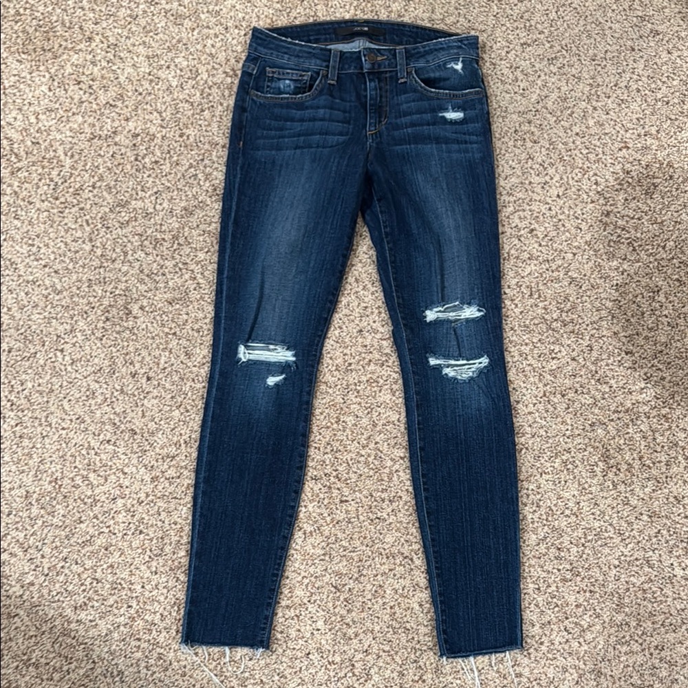 Joe’s Distressed Dark Blue Skinny Jeans